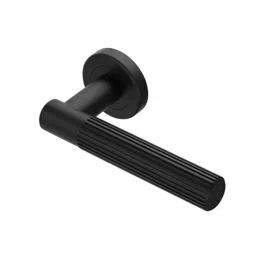 Ebco Mortise Door Handle Brass Zen On Rose 3 Matt Black Finish and ⌀50 mm Keyhole, MDHBZ-KH50-R3-BL-picture-23