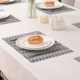 HOKIPO Grey & Black 6 Pieces Geometric Rectangle Table Placemats image 4
