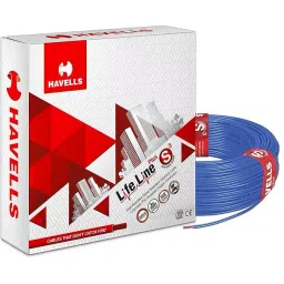 Havells Life Line Series Flexible Industrial Cable Flame Retardant PVC Insulated 1 Core 1.5 sq. mm Nominal Area Blue, WHFFCNBA11X5 (Roll of 90 m) image 4