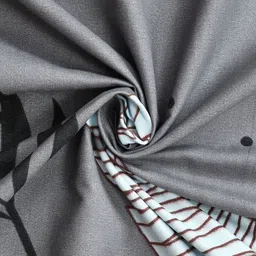 ohello Grey Melange And Orange Floral Printed 210 TC King Bedsheet Set- 1.98m x 1.82m image 3