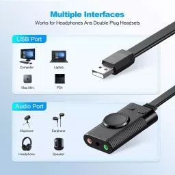 MakWorld USB Adapter for Headphone, Speaker image 5