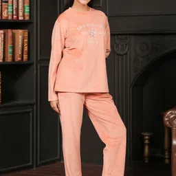 KIZA Women Typography Printed Top & Pyjamas Night suit-picture-40