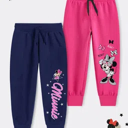 Disney By Miss and Chief Girls Pack Of 2 Printed Cotton Mid-Rise Joggers-picture-15