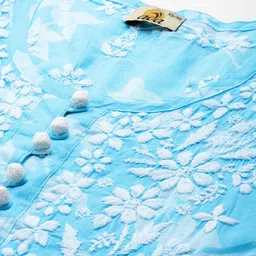 ADA Floral Embroidered Chikankari Kurti image 3