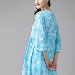 ADA Floral Embroidered Chikankari Kurti image 4