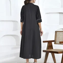 THE SAFFRON SAGA Floral Print Formal A-Line Midi Dress image 4