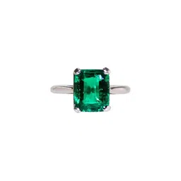 RAVIOUR LIFESTYLE Silver-Plated Emerald Stone Studded Finger Ring-picture-24