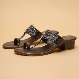 ERIDANI Embellished Ethnic Block Sandals-picture-14