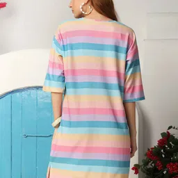 SZN Women A-Line Round Neck Striped Dress image 4