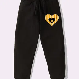 KAVEE Pure Cotton Knit Heart Printed Biowashed Lounge Pants - Black-picture-13