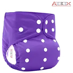 AEREX Reusable Baby 1 Cloth Diapers For 6 Months to 3 Years With 1 White Insert Pad Leak Proof Washable Diapers For New Born Babies Adjustable Pocket Cloth Diaper Nappies (Purple) image 2