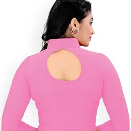 SS Sanket Synthetics Dobby Zipper Full Sleeved Saree Blouse image 4