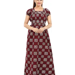 CINCO Women Printed Short Sleeves Maxi Nightdress-image-95