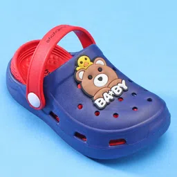 Babyoye Slip On Unicorn Applique Clogs with Back Strap - Blue image 3