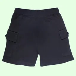 Kiddopanti Cotton Pack Of 2 Solid Cargo Shorts - Black & Military Green image 4