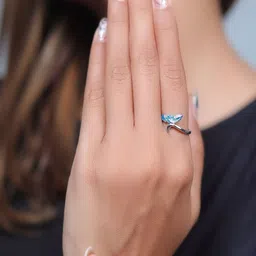 TASSYA 925 Sterling Silver-Plated Feather Finger Ring-picture-42