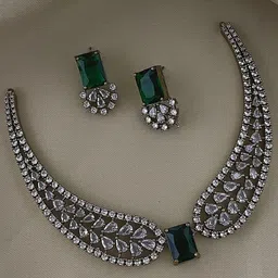 FANCY KF Gold-Plated American Diamond Studded Jewellery Set-picture-12