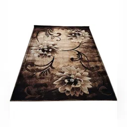 Samjeeda Handloom carpets Black Geometric Anti-Skid Polyester Carpet-image-37