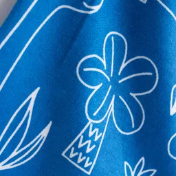 Babyhug Cotton Knit Full Sleeves Footed Sleepsuit With Dino Print - Blue image 4