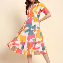 DressBerry Print Fit & Flare Midi Dress-picture-12
