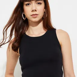 max Women Ribbed Sleeveless Cotton Tank Crop Top-image-6