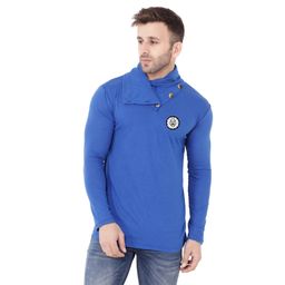 BEYOU FASHION High Neck Long Sleeves Slim Fit Casual Tshirt-picture-1