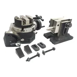 Assorts Quality Precision Tilting Milling Indexing Rotary Table 100 mm (4 Inch) with M6 Clamp Kit, Tailstock & Round Vice (with 80 mm Round Vice)-picture-12