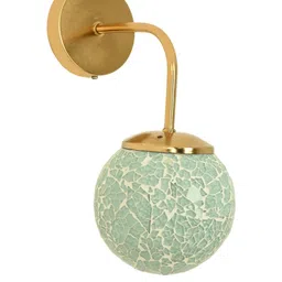1ST TIME Green Textured Glass Spherical Shaped Wall Lamp image 5