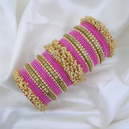 RENOY Set Of 40 Stones Studded & Beaded Bangles-picture-23