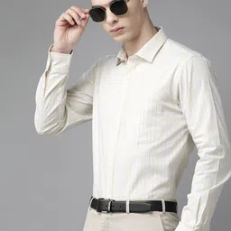 Park Avenue Men Pure Cotton Slim Fit Tartan Checked Formal Shirt-image-42