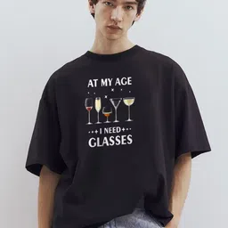 MaverIQ Men Typography Printed Round Neck Cotton Oversized T-shirt-picture-30