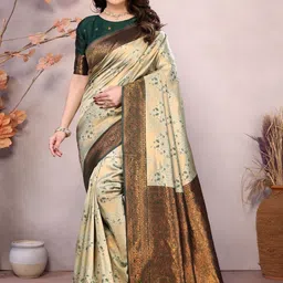 WOVENSTOCK Woven Design Zari Kanjeevaram Saree-image-12