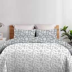 Sleeping Owls- because your sleep matters Grey & White Ethnic Motifs 150 GSM Comforter image 2