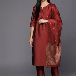 Libas Woven Design Kurta With Trousers & With Dupatta-picture-10