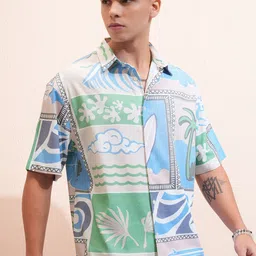 HIGHLANDER Men Opaque Printed Casual Shirt image 1