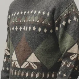 HERE&NOW Men Fair Isle Printed Pullover image 4