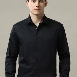 Arrow Men Classic Tailored Fit Spread Collar Textured Cotton Formal Shirt-image-42