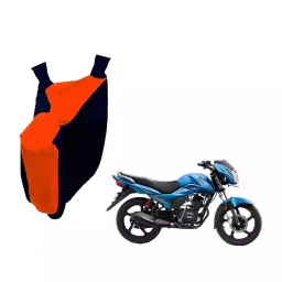 Auto Pearl Waterproof Two Wheeler Cover For TVS Victor (Orange & Blue)-picture-23