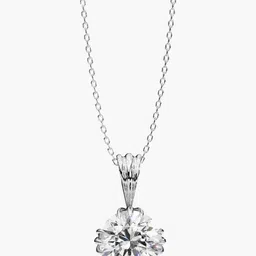 VALANOVA 925 Sterling Silver White Gold Diamond Studded Pendant - 0.72 gm-picture-31