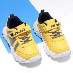 Cute Walk by Babyhug Sports Shoes With Velcro Closure - Yellow-picture-23