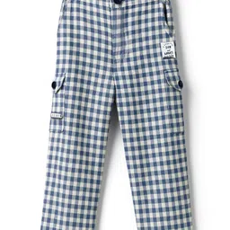 Ollypop Textile Woven Full Length Trouser Pant With Checks - Blue-picture-10