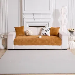 HOMETHREADS Brown & Camel Brown Printed Sofa Cover image 3