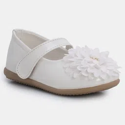 Mine Sole Floral  Applique Detailed  Ballerinas - White image 3