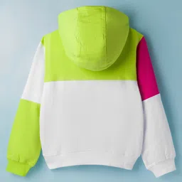 Pine Kids Cotton Knit Full Sleeves Cut & Sew Hooded Sweatshirt with Text Graphic - Multicolor image 2