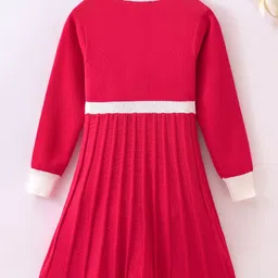 Mark & Mia Viscose Full Sleeves Designed Woolen Dress - Red image 2