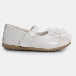 Mine Sole Floral  Applique Detailed  Ballerinas - White image 4