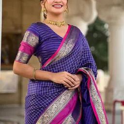 Moda Rapido Woven Design Zari Silk Blend Handloom Banarasi Saree image 3