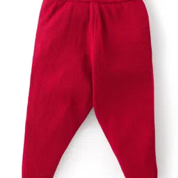 Babyhug Knit Full Sleeves Sweater Set - Red image 4