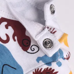 Doodle Poodle 100% Cotton Knit Full Sleeves Animal Printed Onesie - White image 5