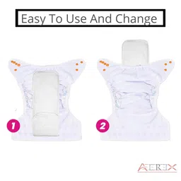 AEREX Reusable Baby 2 Cloth Diapers For 6 Months to 3 Years With 2 Insert Pads Leak Proof Washable Diapers For New Born Babies Adjustable Pocket Cloth Diaper Nappies (Red & Yellow) image 5
